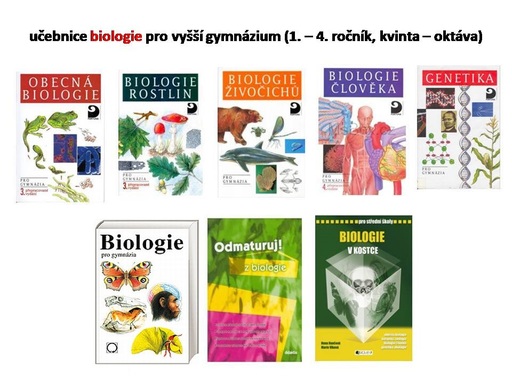 Učebnice biologie pro vyšší gymnázium (1. - 4. ročník, kvinta - oktáva)